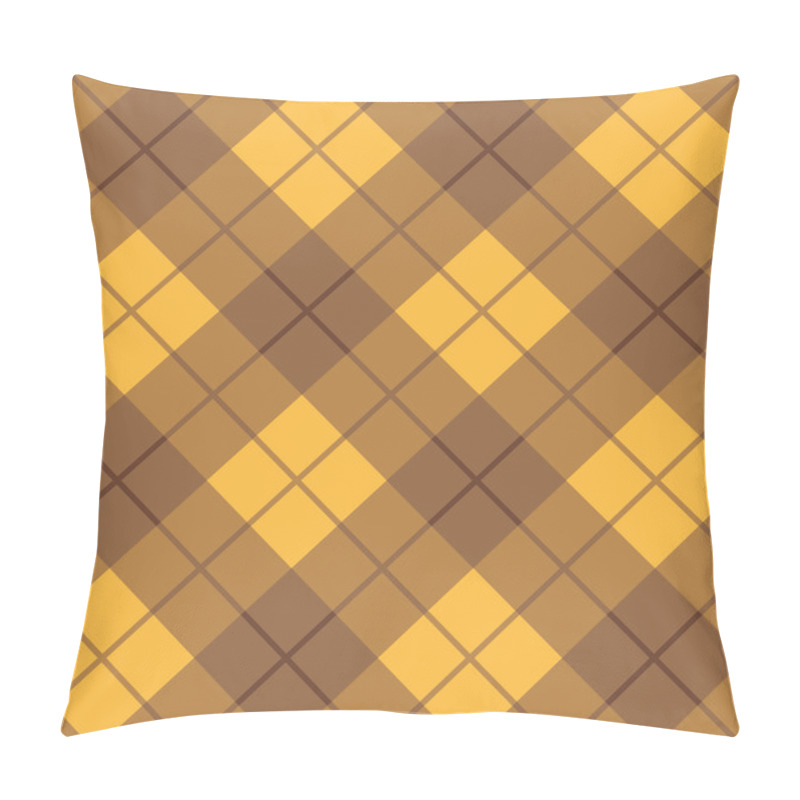 Personality  Bias Plaid Pattern In Brown And Yellow Pillow Covers