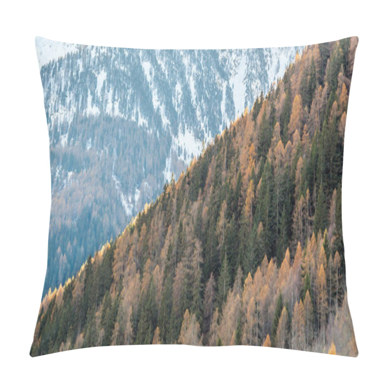 Personality  Panoramic View Of The Alpine Valley Of Gressoney Near Monte Rosa, Aosta Valley, Northern Italy. Gressoney Valley Is Situated In The Aosta Valley, In Northern Italy. It Is Marked By Lys River Whose Source Is The Glacier Of Monte Rosa. Pillow Covers