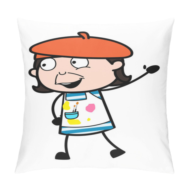 Personality  Cartoon Artist Saying Hello Pillow Covers