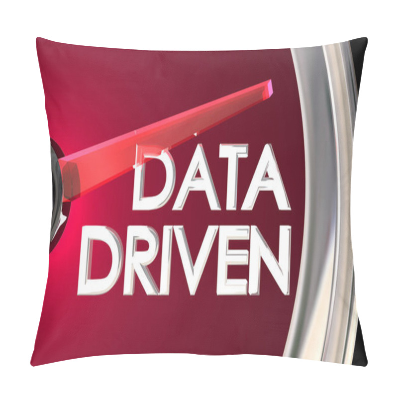 Personality  Data Driven Speedometer Car Motivated Facts Figures 3d Illustration Pillow Covers