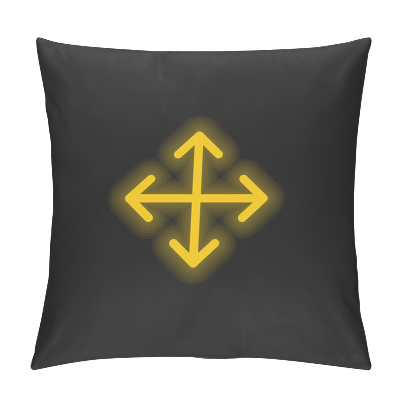 Personality  Arrows Yellow Glowing Neon Icon Pillow Covers