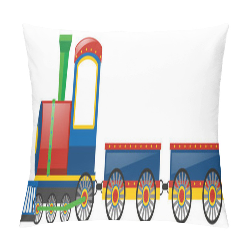 Personality  Train And Two Wagon Carts Pillow Covers