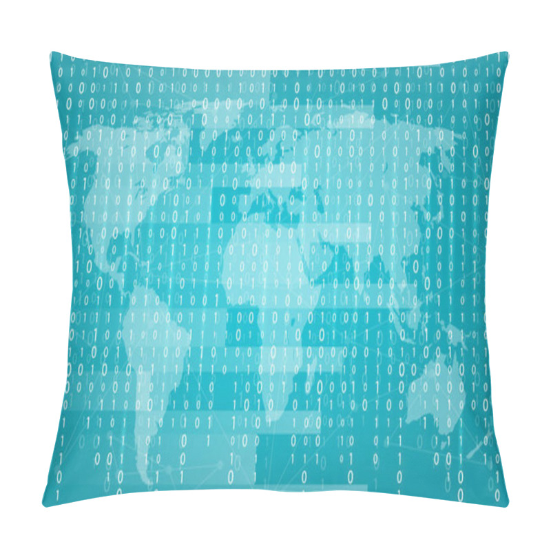 Personality  Creative Vector Illustration Of Stream Of Binary Code. Computer Matrix Background Art Design. Digits On Screen. Abstract Concept Graphic Data, Technology, Decryption, Algorithm, Encryption Element Pillow Covers