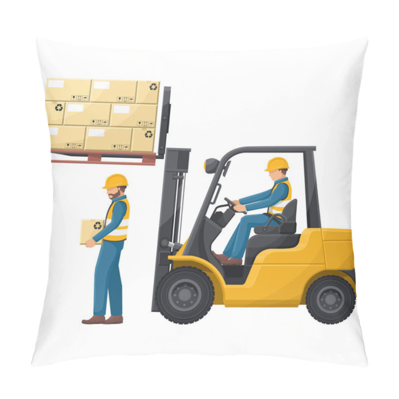 Personality  Do Not Go Under The Forks. Risk Of Falling Load From A Forklift. Safety In Handling A Fork Lift Truck. Security First. Accident Prevention At Work. Industrial Safety And Occupational Health Pillow Covers