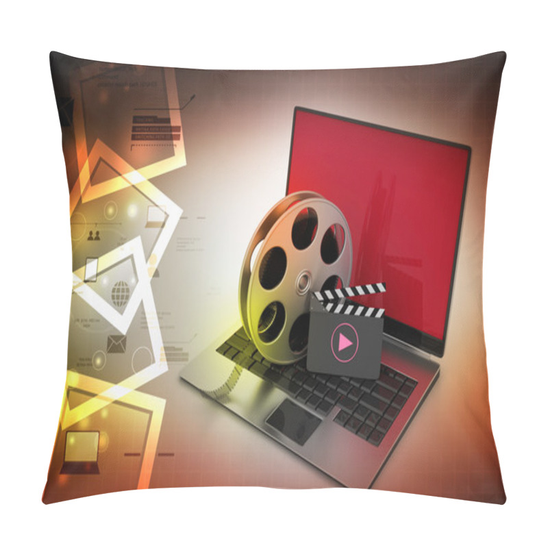 Personality  Laptop With Reel Concept Pillow Covers