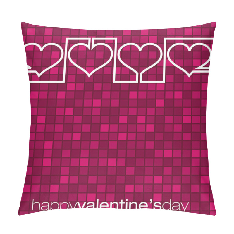 Personality  Continuous Line Heart Valentine's Day Card In Vector Format. Pillow Covers