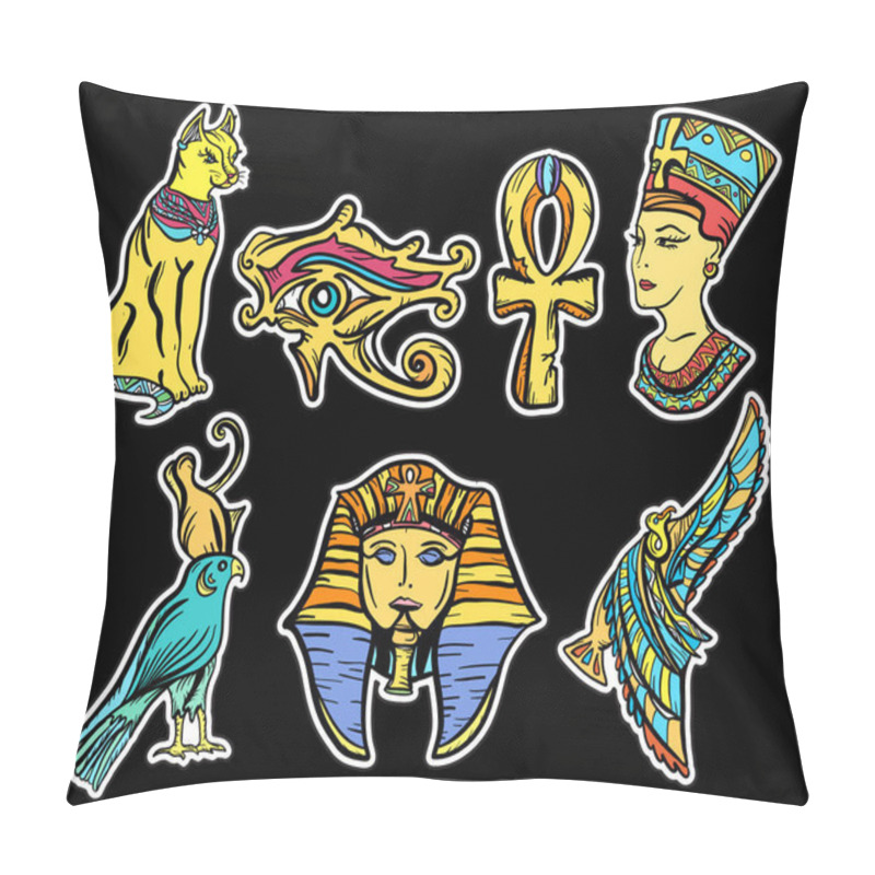 Personality  Ancient Egypt, Old School Tattoo. Ancient Egypt Hand Drawn Pillow Covers