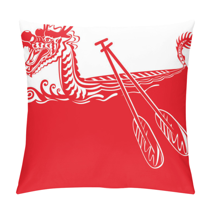 Personality  Chinese Dragon Boat Background Illustration Pillow Covers