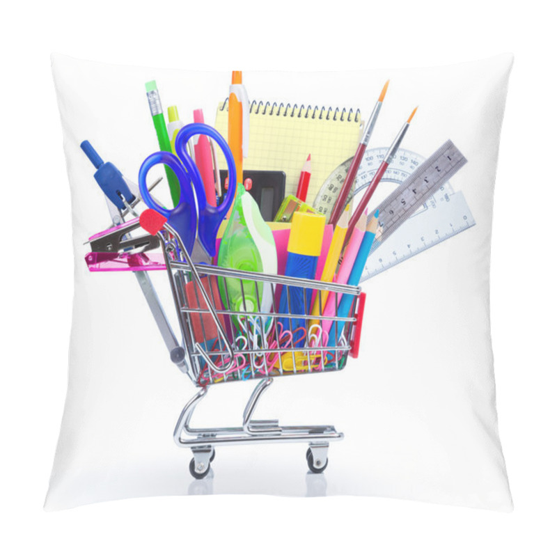 Personality  School Supplies In Shopping Cart - Back To School Pillow Covers