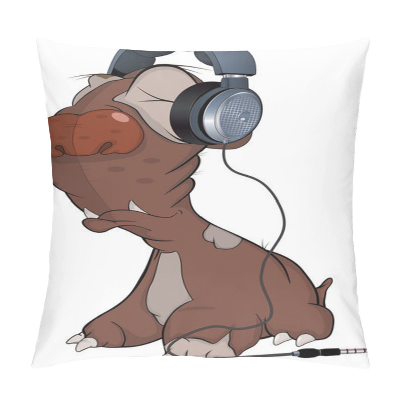 Personality  Dog And Headphones. Cartoon Pillow Covers