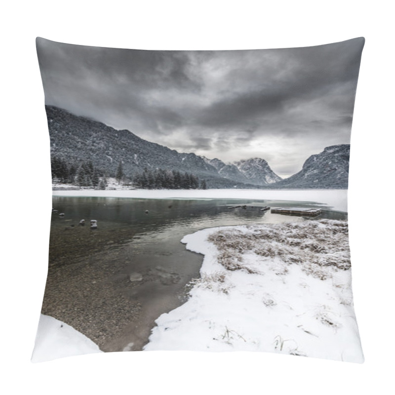 Personality  Icy Mountain Lake With Snow  Pillow Covers