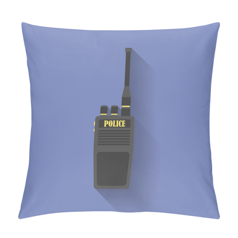 Personality  Icon Of Police Radio. Flat Style Pillow Covers