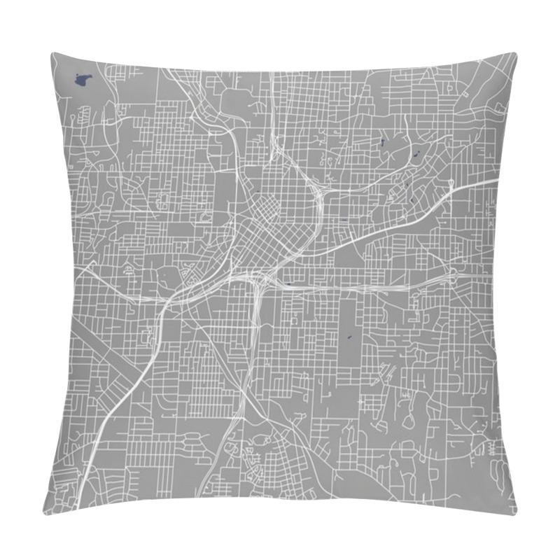 Personality  Map Of The City Of Atlanta, USA Pillow Covers