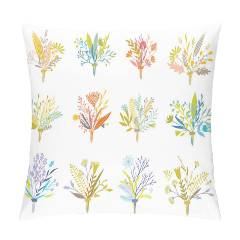 Personality  Vector Floral Bouquets. Pillow Covers