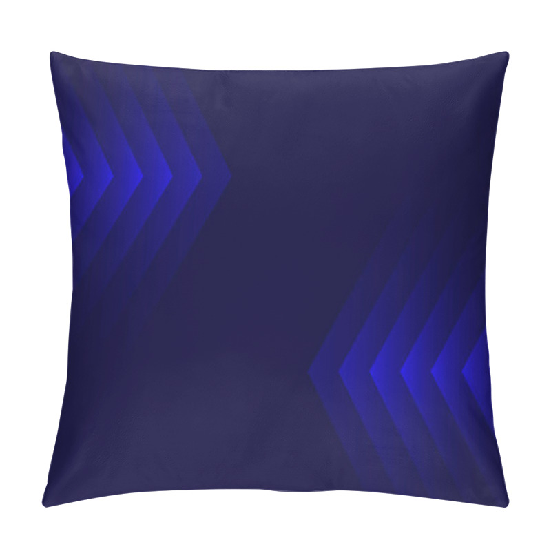 Personality  Abstract Blue Background With Glowing Blue Geometric Triangle Design.  Pillow Covers