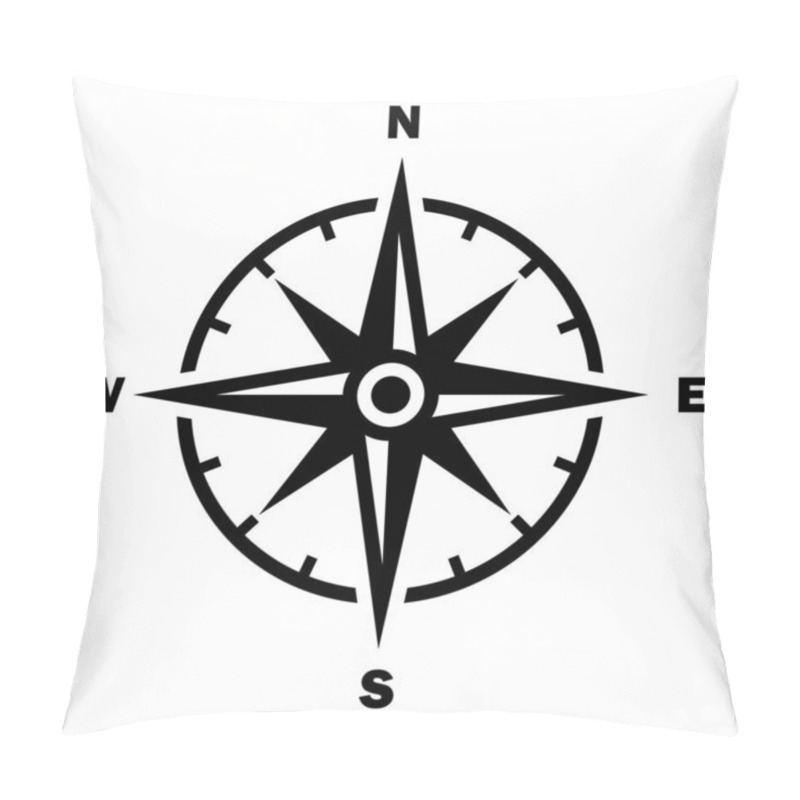 Personality  Compass Icon, Vector Illustration Pillow Covers