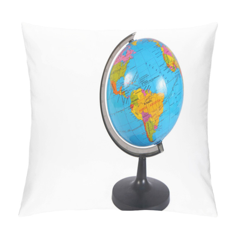 Personality  Earth Globe On White Background Pillow Covers