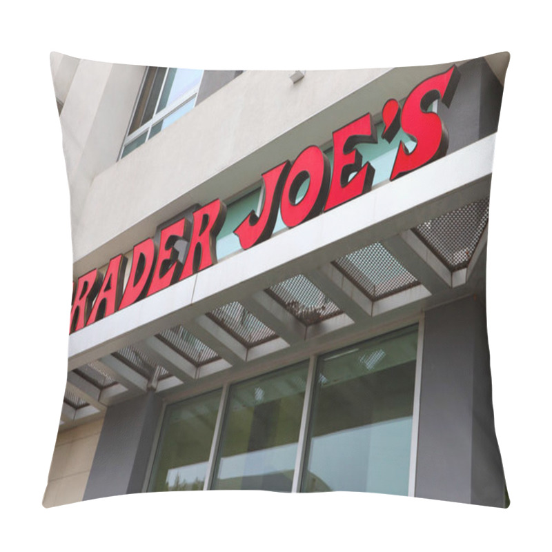 Personality  West Hollywood, California - July 12, 2024: TRADER JOE'S American Chain Of Grocery Store Pillow Covers