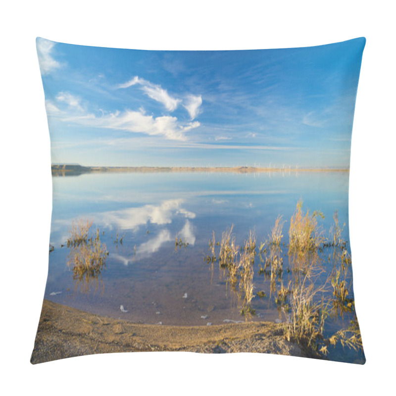 Personality  Loteta Dam In Zaragoza Province, Aragon In Spain. Pillow Covers