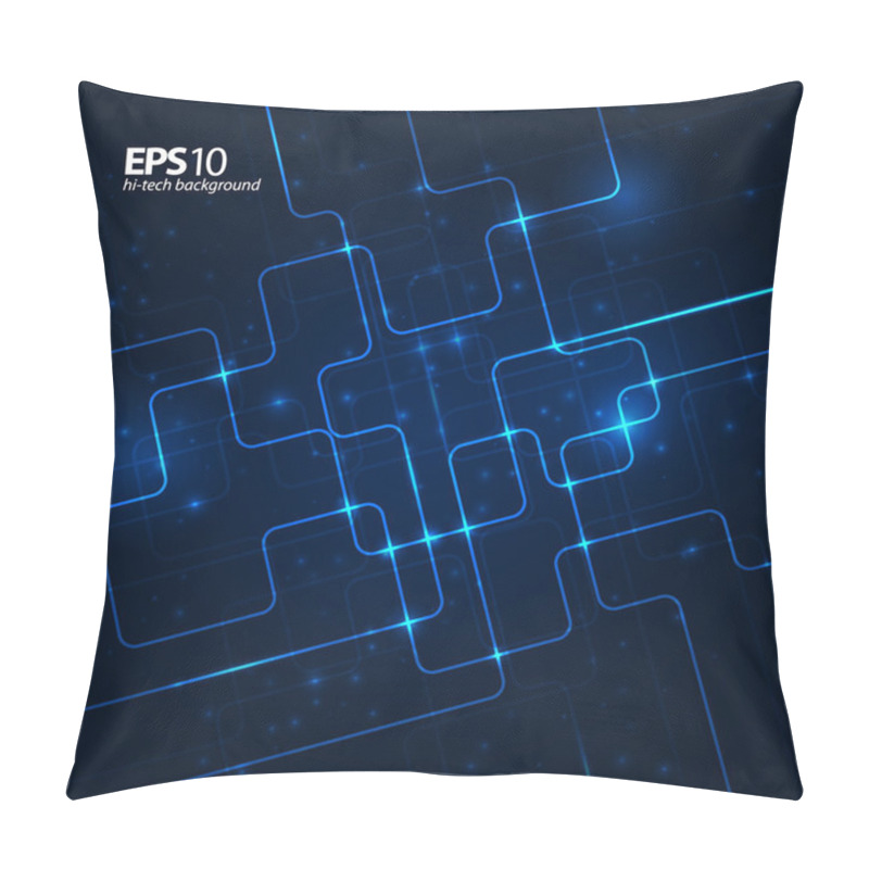 Personality  Abstract Hi-tech Dark Blue Background. Pillow Covers