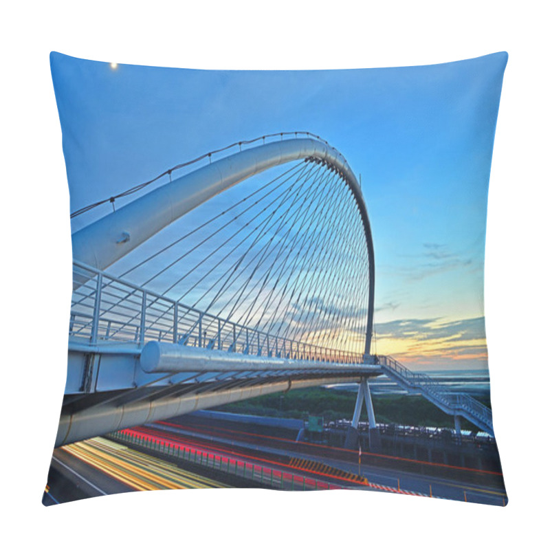 Personality  The Harp Bridge At Night In Hsiang-Shan, Hsin-Chu City, Taiwan                                                                                                                                                                  Pillow Covers