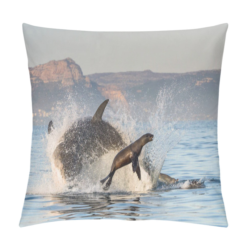 Personality  Great White Shark Breaching In An Attack Pillow Covers