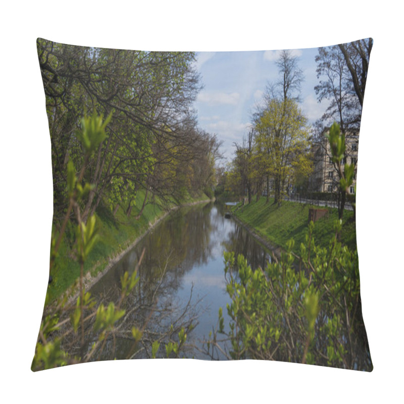 Personality  River On Urban Street In Wroclaw Pillow Covers