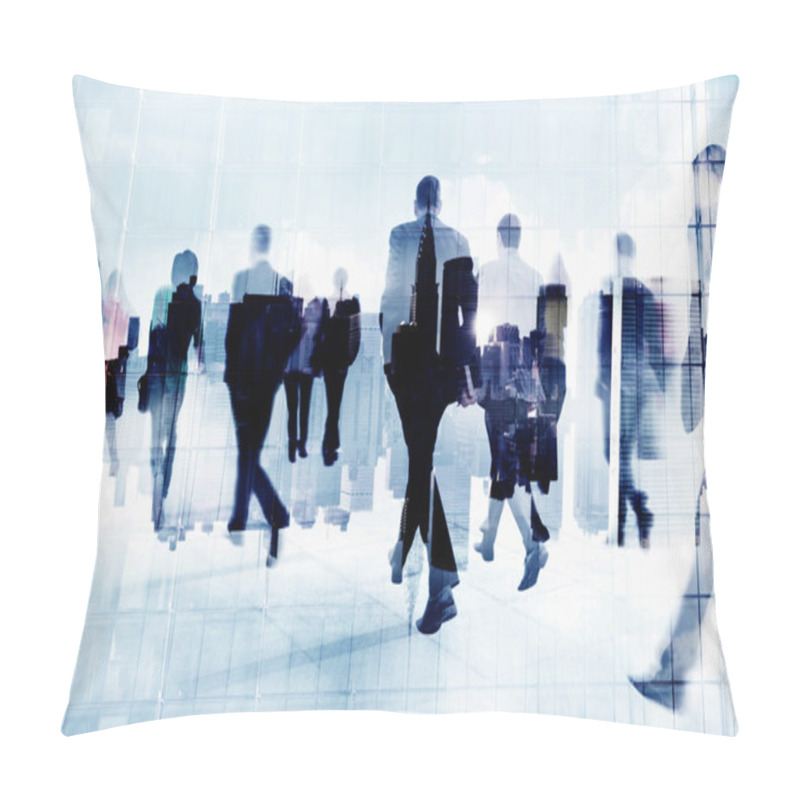 Personality  Business People Rush Hour Walking Pillow Covers