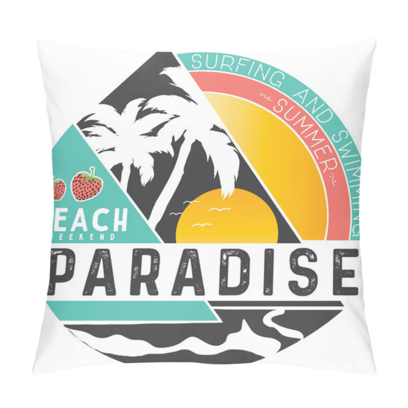 Personality  Tropical Island And Vector Illustration Graphic For T Shirt Print Pillow Covers