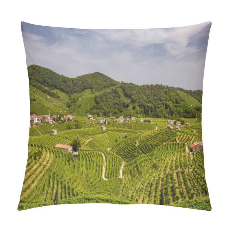 Personality  Panorama Of Vineyard County Around Valdobbiadene Pillow Covers