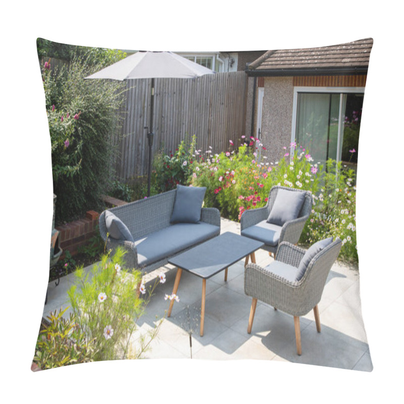 Personality  Garden Furniture On The Terrace On Sunny Day Pillow Covers