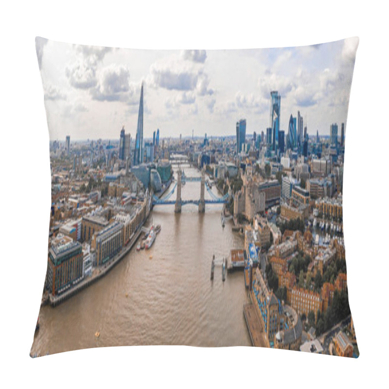 Personality  Elevated View Of The Financial District Of London Near The Tower Bridge Across River Thames. London. England. Pillow Covers