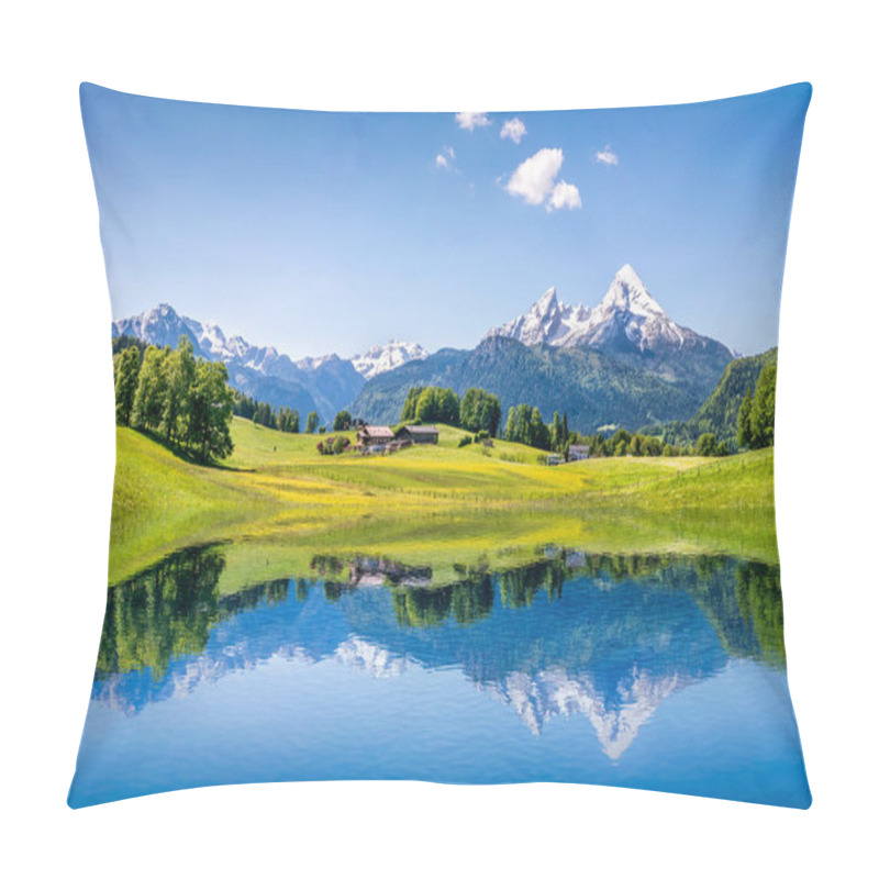 Personality  Idyllic Summer Landscape With Clear Mountain Lake In The Alps Pillow Covers