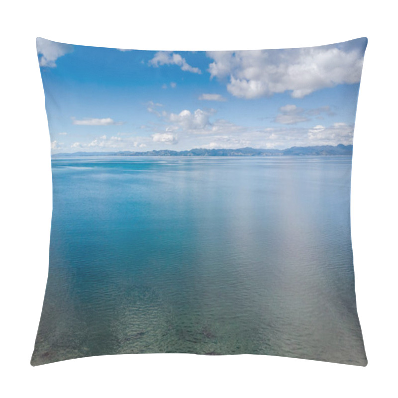 Personality  Drone Arial View The Calm Seas Overlooking The Coromandel Peninsula, North Island New Zealand Pillow Covers