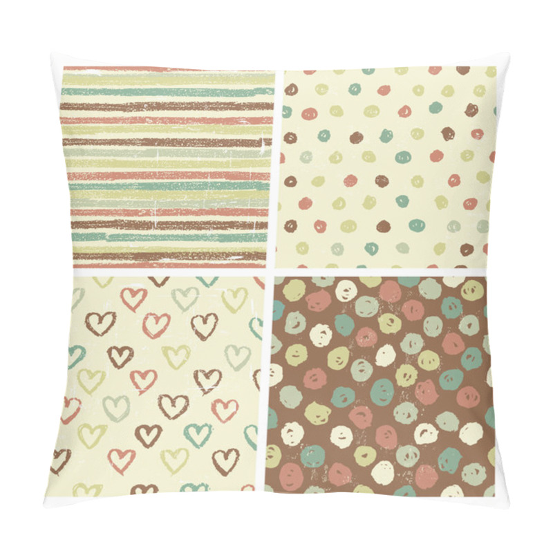 Personality  Four Seamless Patterns In Rustic Style Pillow Covers