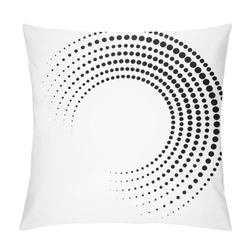 Personality  Halftone Dotted Background In Circle Form. Circle Dots Isolated On The White Background Pillow Covers