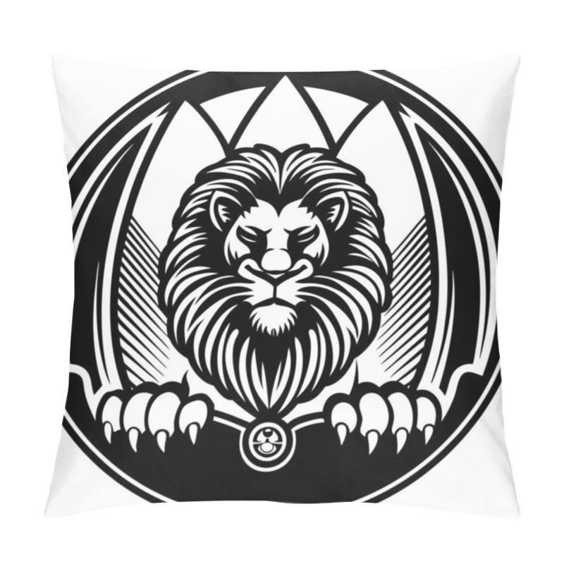 Personality  Apex Predator Logo Design Fierce Lion Emblem With Bold Typography Pillow Covers