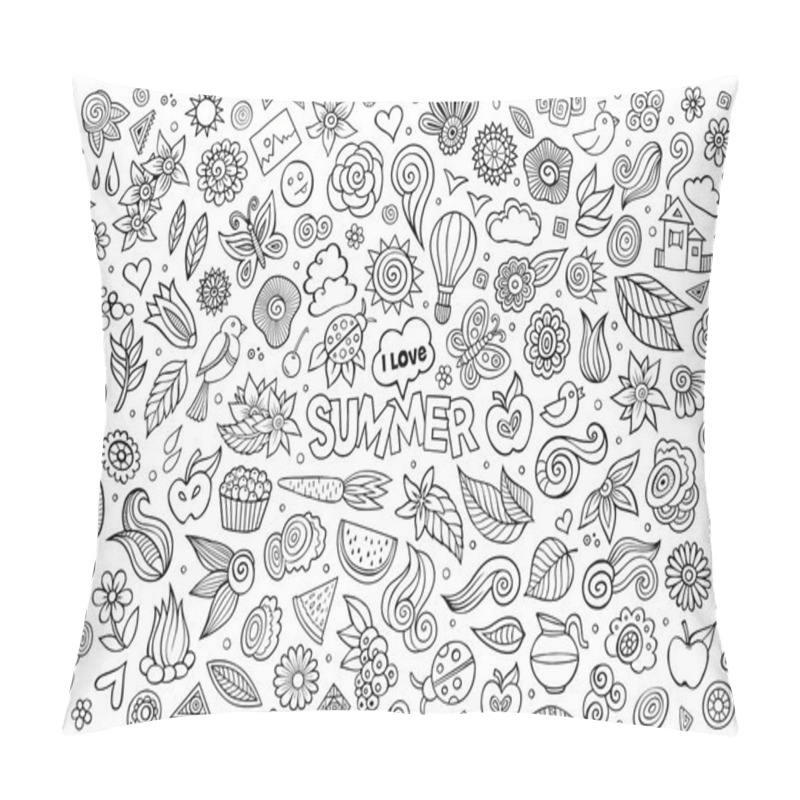 Personality  Summer Nature Symbols And Objects Pillow Covers