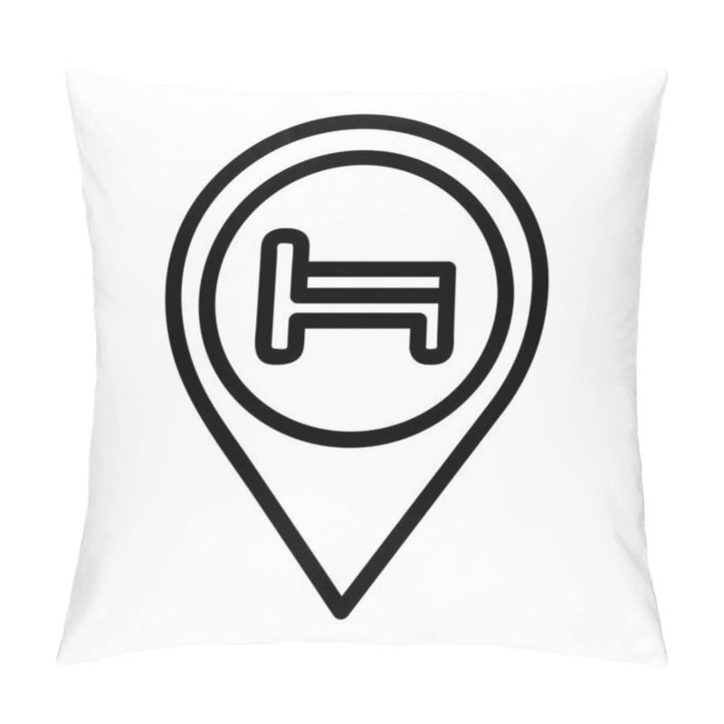 Personality  Pin Vector Icon, Outline Style, From Accommodation And Hotel Icons Collection, Isolated On White Background. Pillow Covers