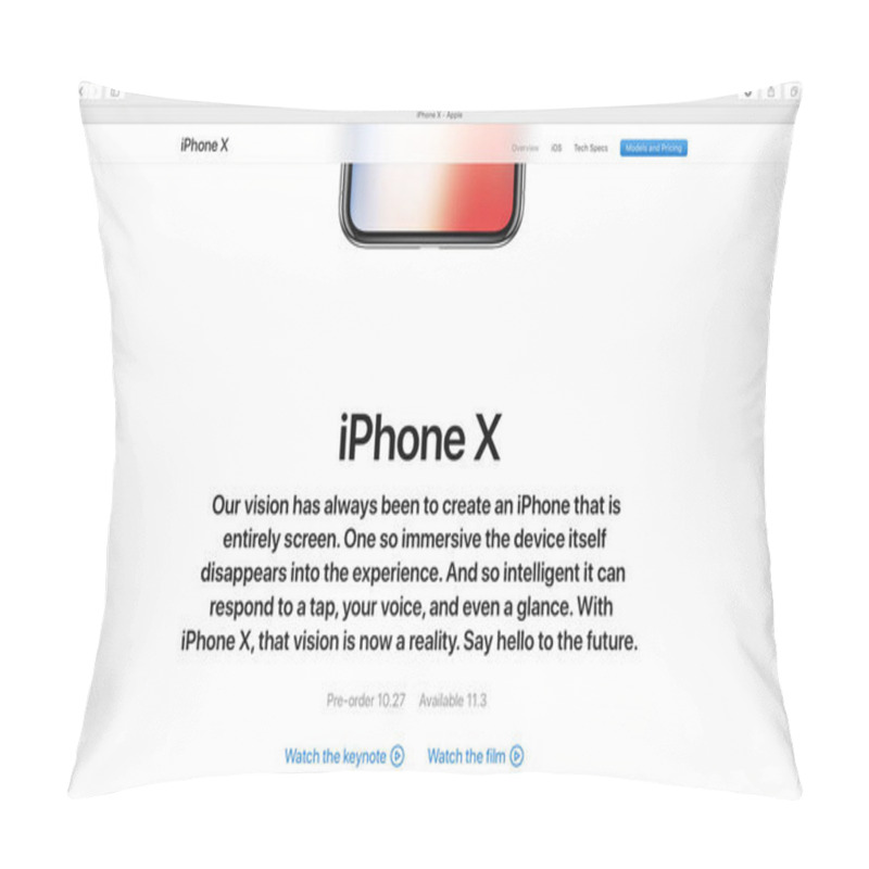 Personality  Apple Website Showcasing IPhone X 10  Pillow Covers