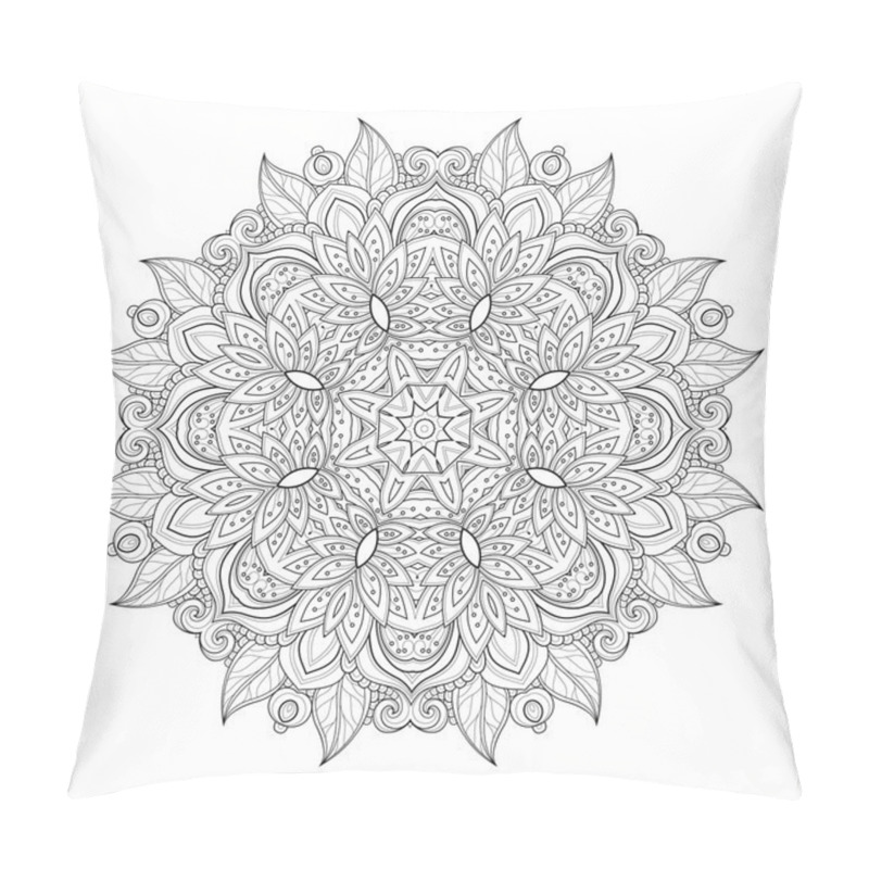 Personality  Beautiful Ornamental Black Mandala Pillow Covers