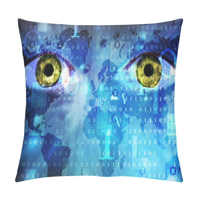 Personality  World Map With Eyes Pillow Covers