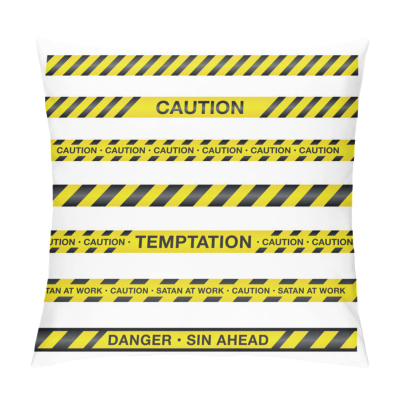 Personality  Spiritual Caution Tape Illustration Pillow Covers