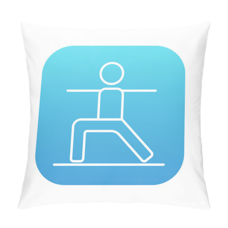 Personality  Man Practicing Yoga Line Icon. Pillow Covers