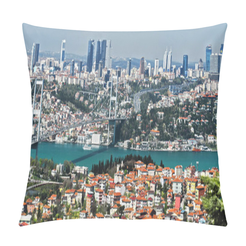 Personality  Panoramic View Of Istanbul With The Bosphorus Bridge Pillow Covers