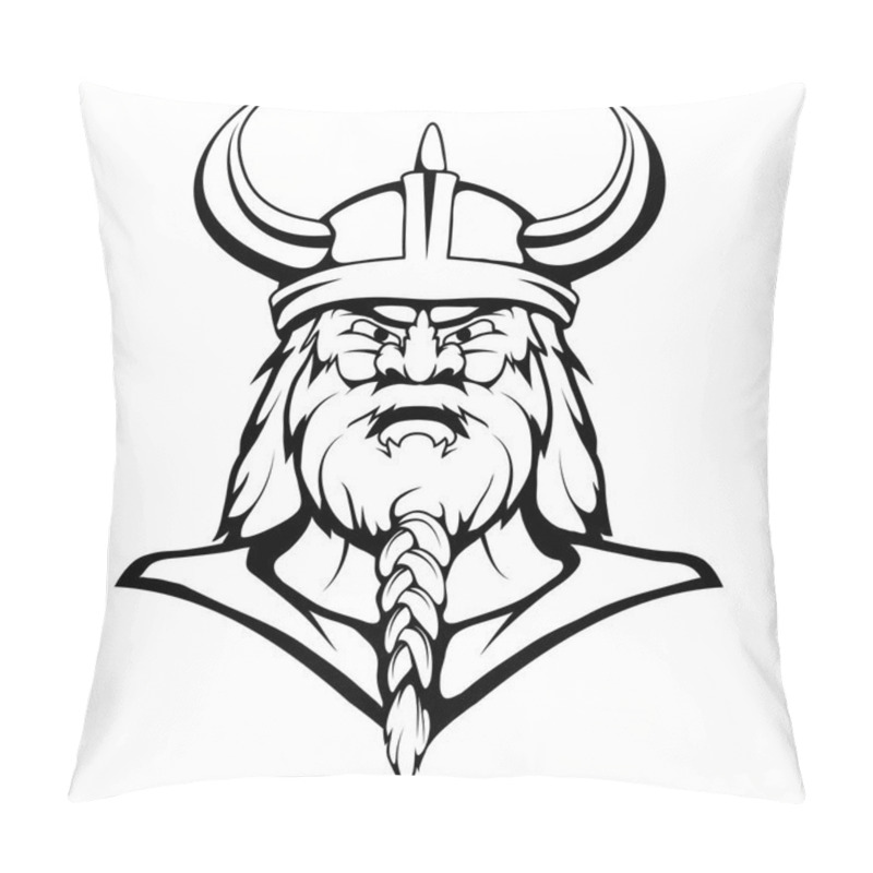 Personality  Viking Mascot Graphic, Viking Head Suitable As Logo For Team Mascot, Viking Warrior In Combat Helmet Pillow Covers