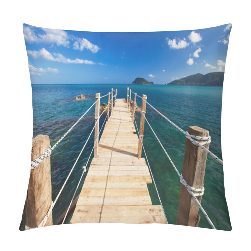 Personality  Wooden Bridge - Sea, Summer. Pillow Covers