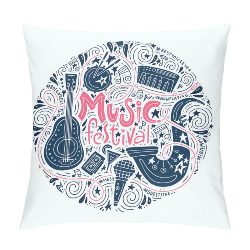 Personality  Music Festival Concept Pillow Covers