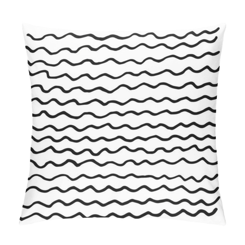 Personality  Vector Hand Drawn Ink Texture With Stripe, Wave And Lines. Pillow Covers