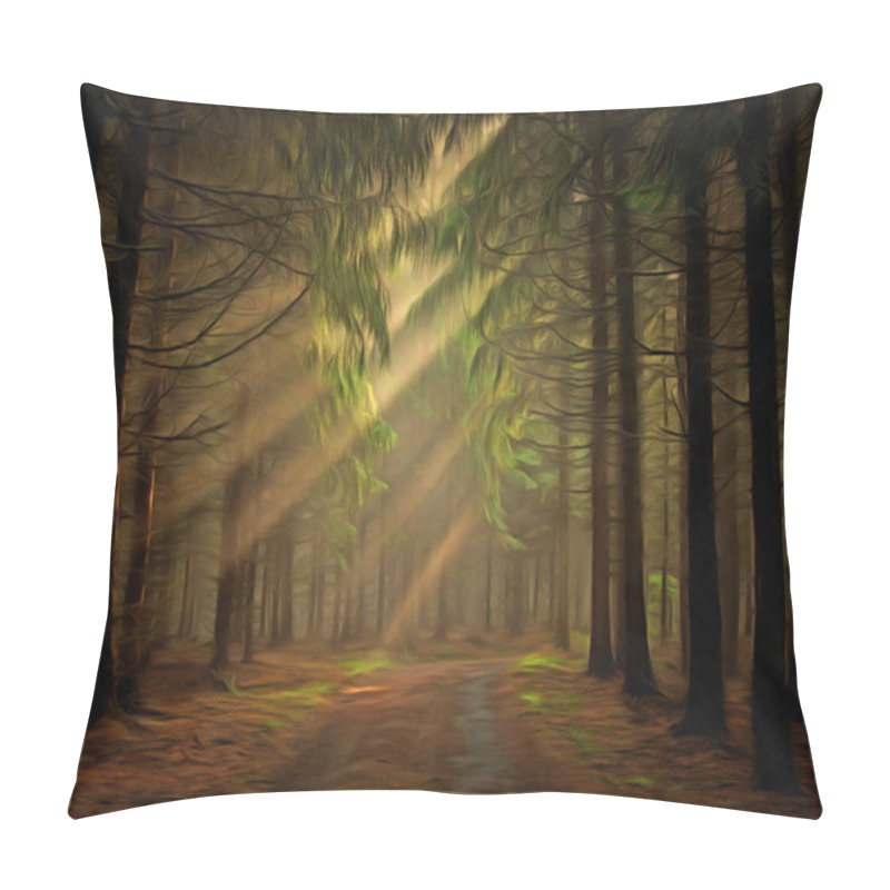 Personality  Sun Rays In The Forest Pillow Covers